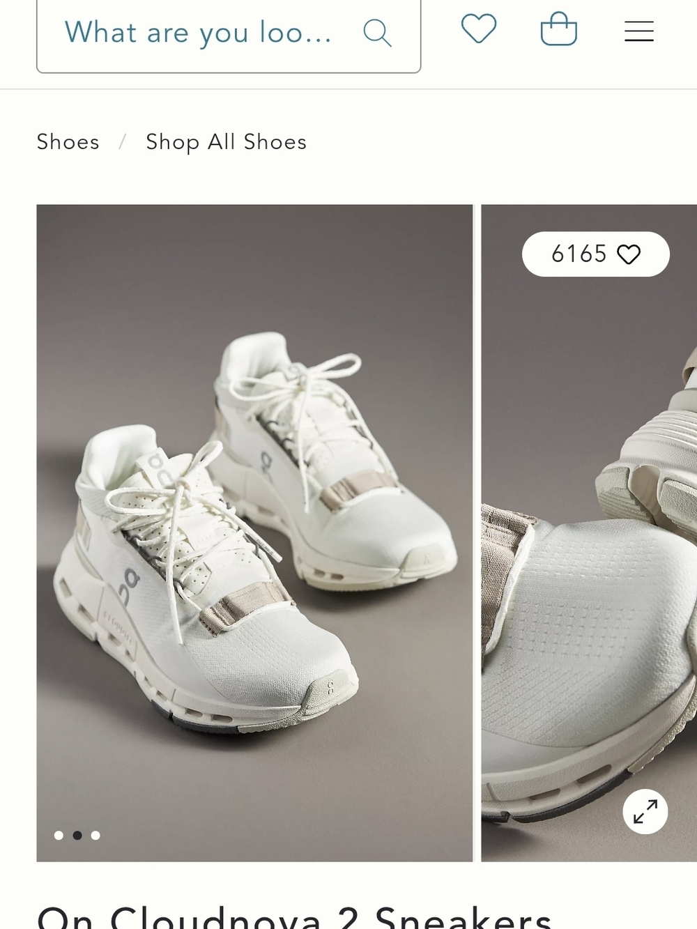 On Cloudnova 2 Sneakers in Off-White with Beige Accents
